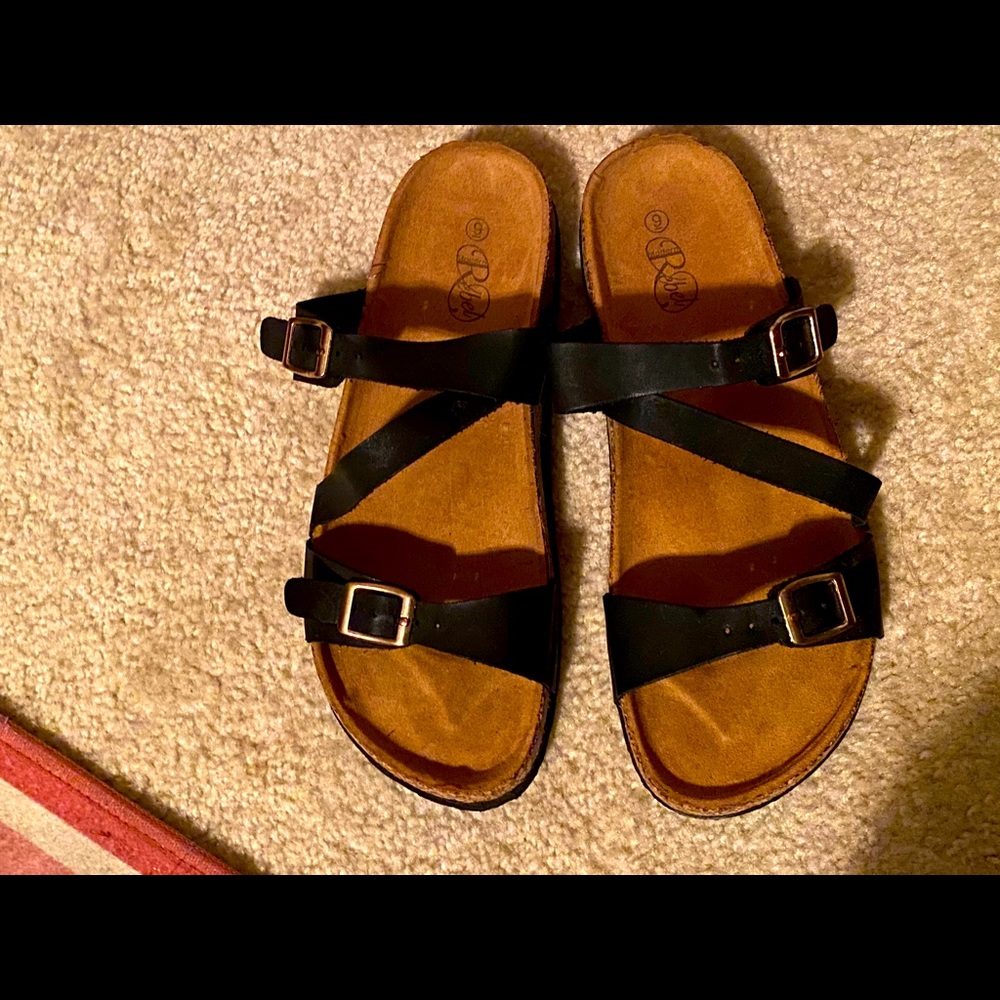 black sandals